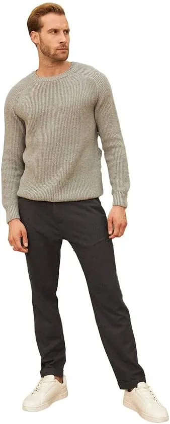 Long Sleeve Sweater Shirts for Men - Classic Crewneck Midweight Pullover,Soft Casual Slim Fit Lightweight Sweatshirts for Men