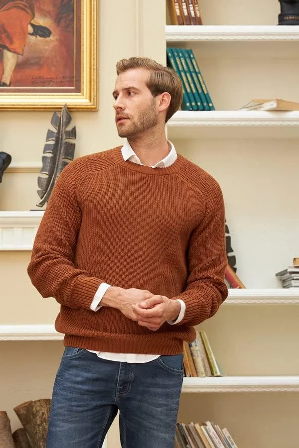 Long Sleeve Sweater Shirts for Men - Classic Crewneck Midweight Pullover,Soft Casual Slim Fit Lightweight Sweatshirts for Men