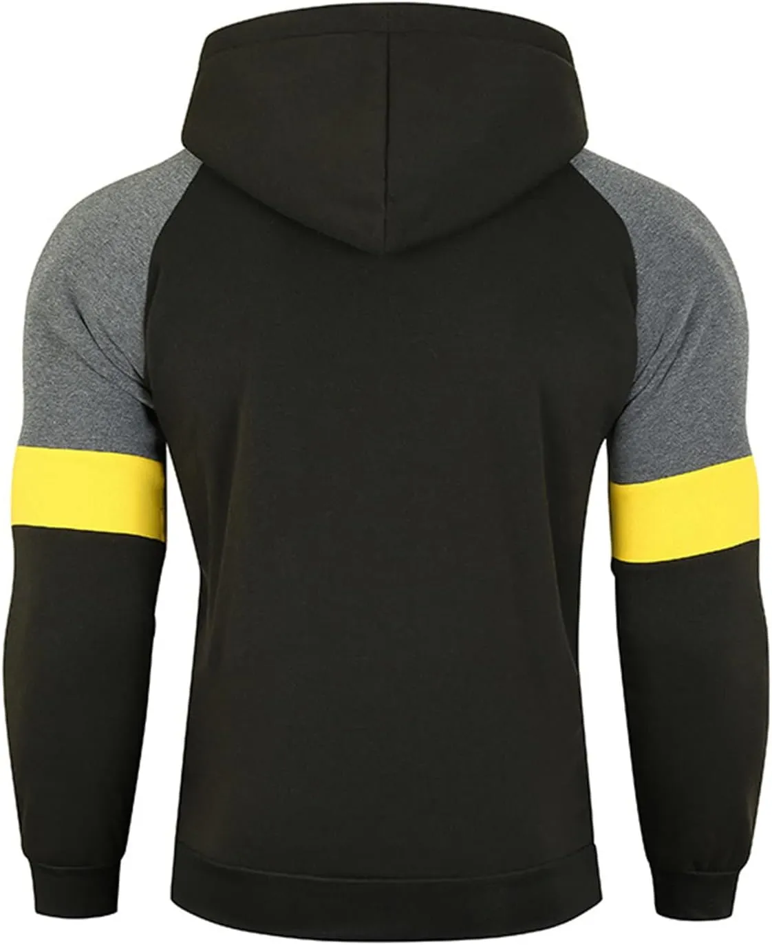 Maiyifu-GJ Color Block Hoodies for Men Fleece Drawstring Workout Hooded Sweatshirt Slim Patchwork Athletic Hoodie Pullover