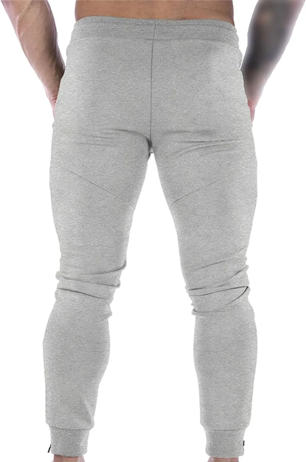 Maiyifu-GJ Mens Casual Drawstring Sweatpants with Zipper Pockets Athletic Workout Running Jogger Pants Elastic Waist Trousers