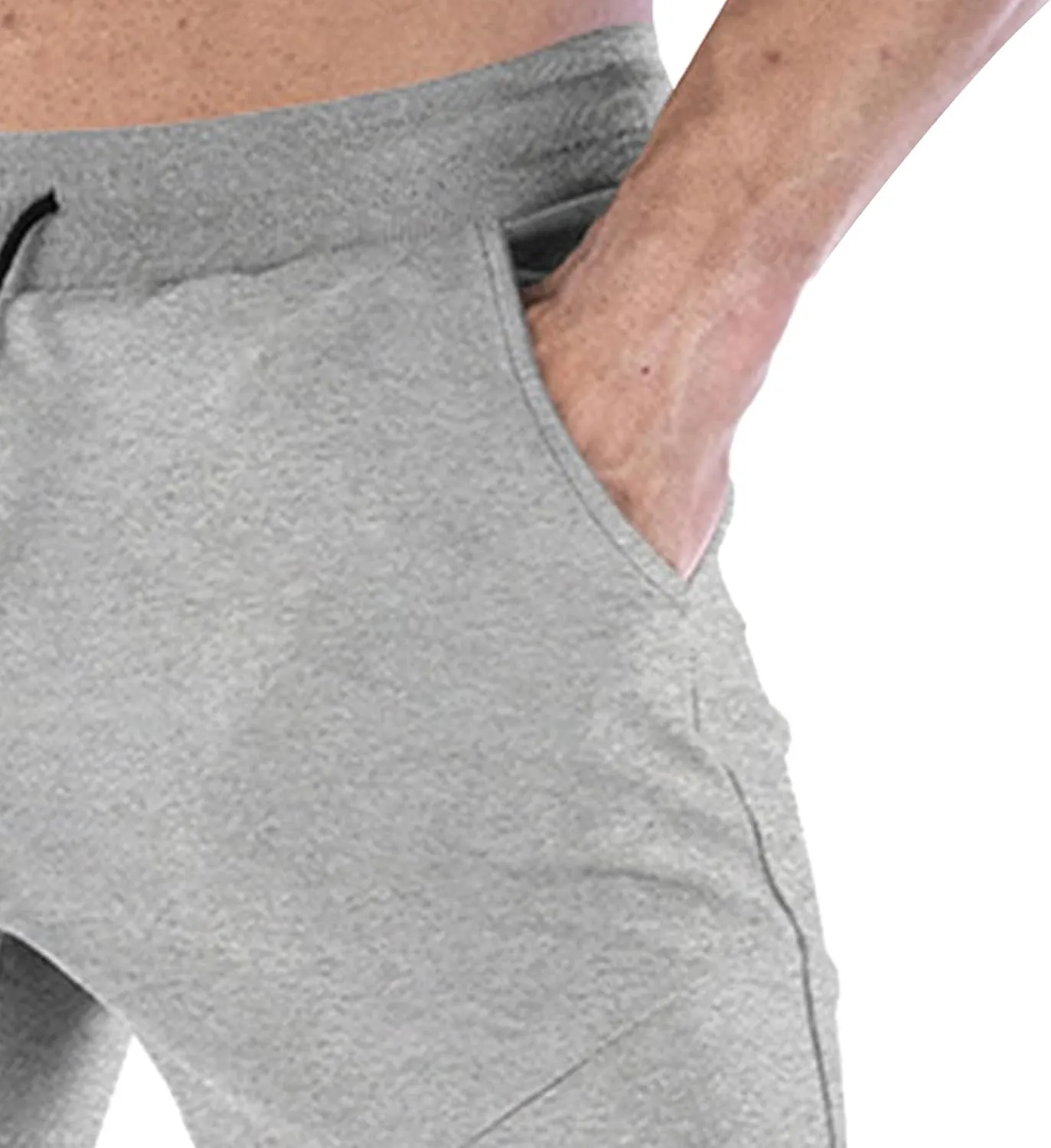 Maiyifu-GJ Mens Casual Drawstring Sweatpants with Zipper Pockets Athletic Workout Running Jogger Pants Elastic Waist Trousers