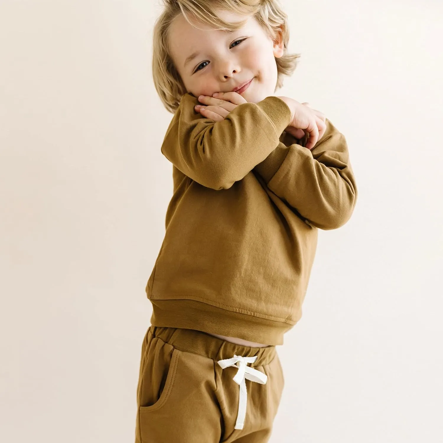 MakeMake Organics GOTS Certified Organic Cotton Sweatshirt Baby Toddler Young Kids Boys Girls Pullover Sweater