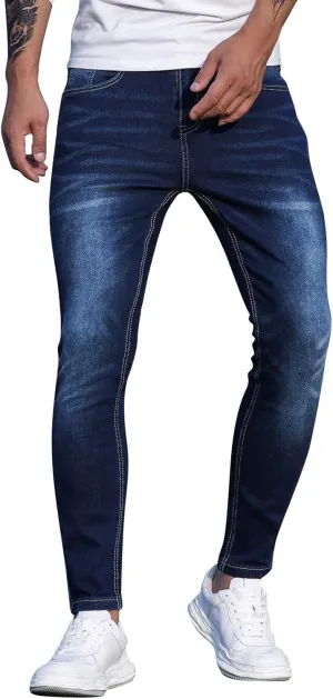 Means Jeans Comfort Stretch Denim Straight Leg Relaxed Fit Jeans for Men Flat Front Hidden Comfort Waistband Pant