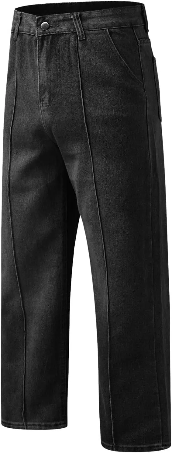 Men Jeans Baggy Y2k Wide Legs Denim Pants Stylish Hip Hop Straight Leg Jeans High Street Streetwear Summer Trousers