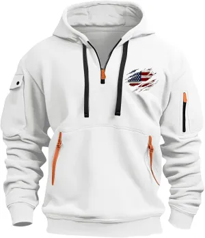 Men Tactical Hoodies Vintage Workout Fall Winter Sport Military Sweatshirt Sweaters 1/4 Zip Long Sleeve Pullover Tops