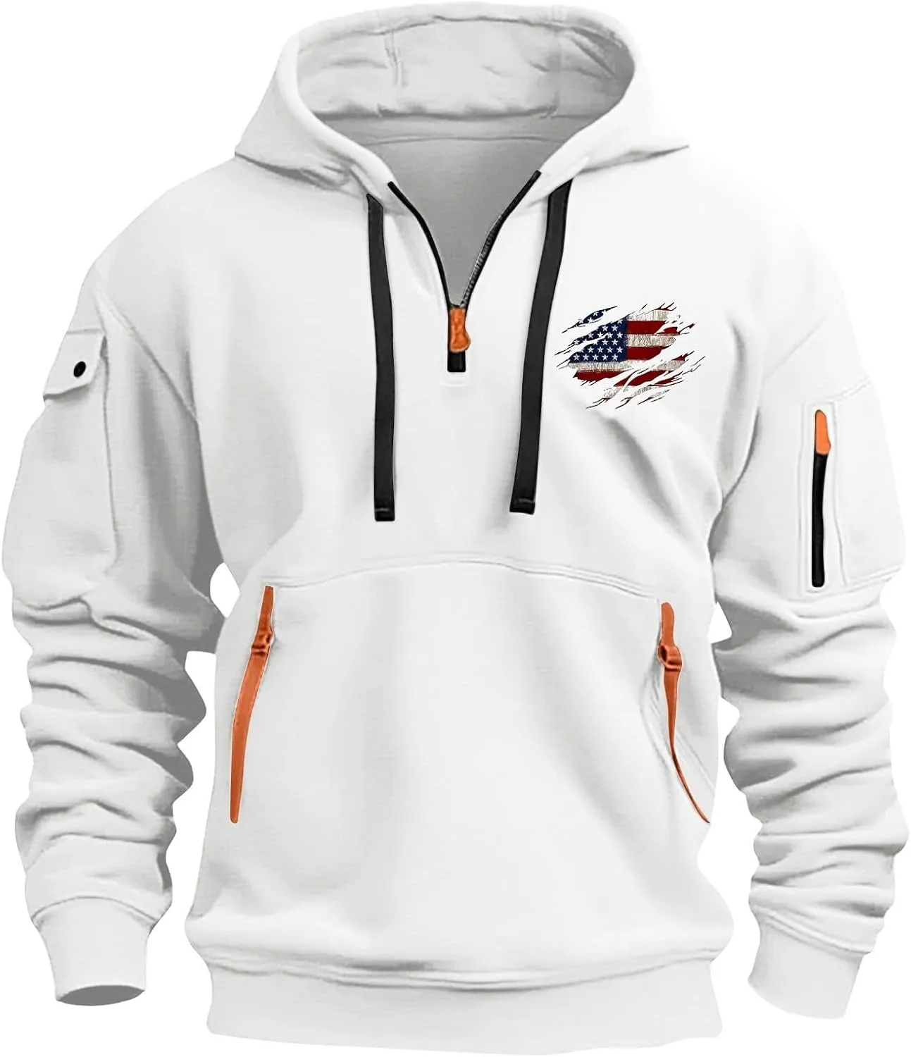 Men Tactical Hoodies Vintage Workout Fall Winter Sport Military Sweatshirt Sweaters 1/4 Zip Long Sleeve Pullover Tops