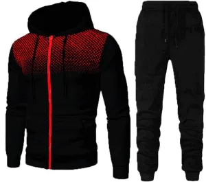 Mens 2 Piece Sweatsuits Sets Pant Sets Fashion Stitching Hooded Two Piece Suit of Color Block Hoodies and Zipper