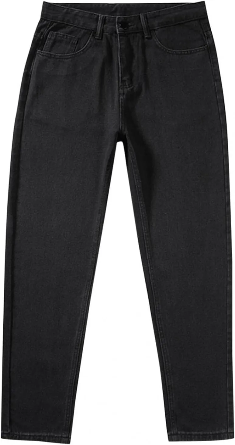 Men's Baggy Jeans Retro Wide Leg Denim Pants Stretchy Loose fit Jeans Straight Denim Trousers