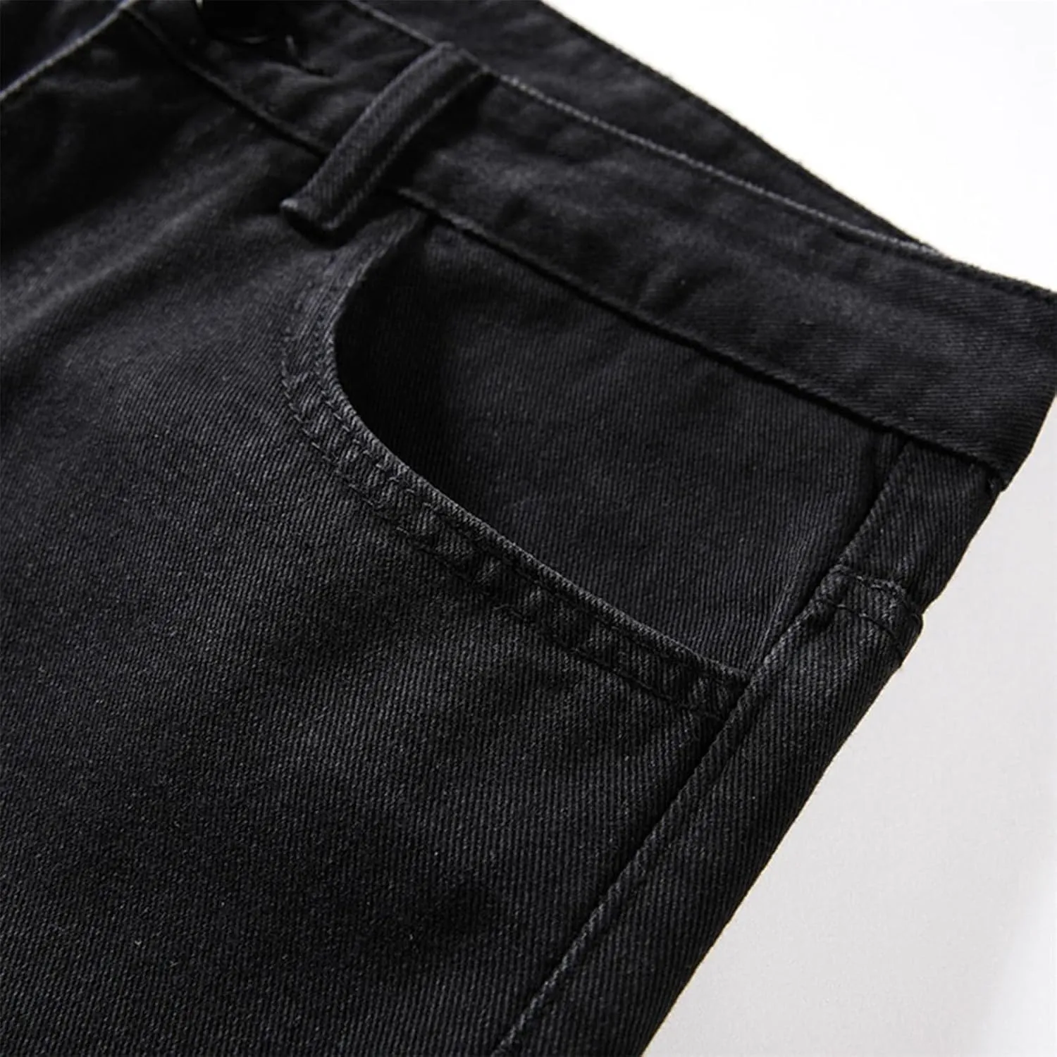 Men's Baggy Jeans Retro Wide Leg Denim Pants Stretchy Loose fit Jeans Straight Denim Trousers