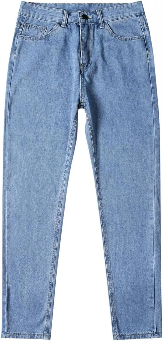 Men's Baggy Jeans Retro Wide Leg Denim Pants Stretchy Loose fit Jeans Straight Denim Trousers