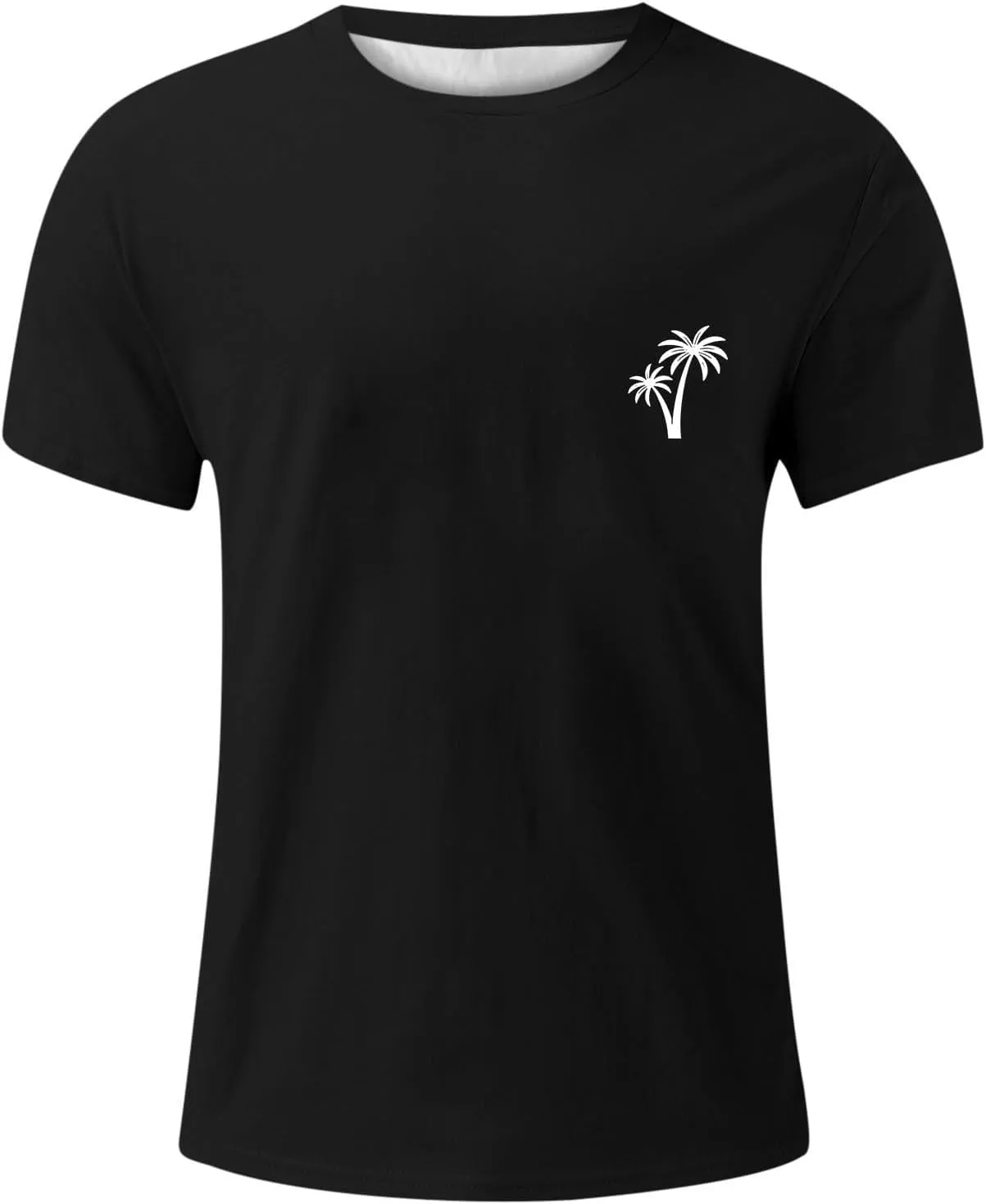 Mens Big and Tall Crew Neck Short Sleeve Drop Shoulder T-Shirts Soft Lightweight Casual Summer Coconut Printed