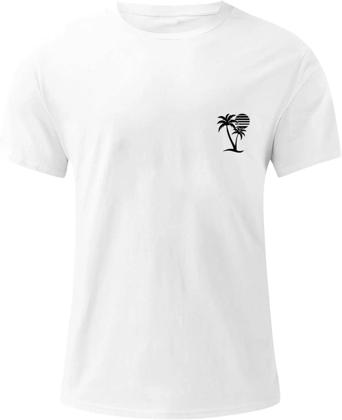 Mens Big and Tall Crew Neck Short Sleeve Drop Shoulder T-Shirts Soft Lightweight Casual Summer Coconut Printed