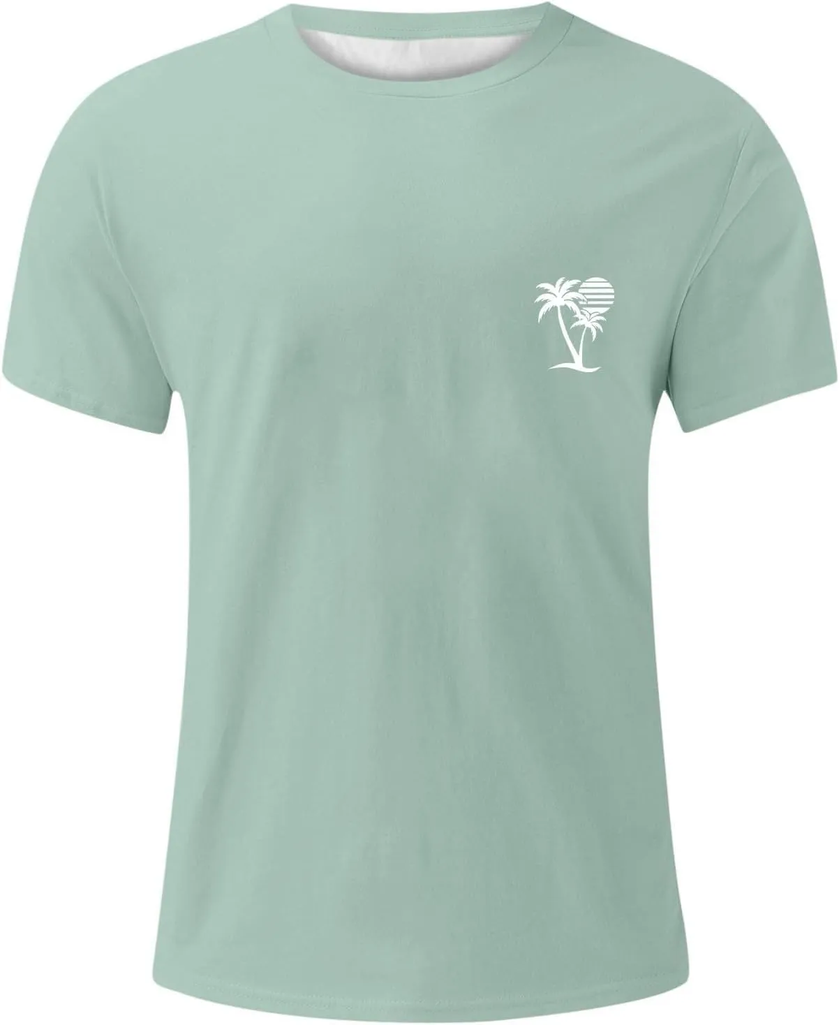 Mens Big and Tall Crew Neck Short Sleeve Drop Shoulder T-Shirts Soft Lightweight Casual Summer Coconut Printed