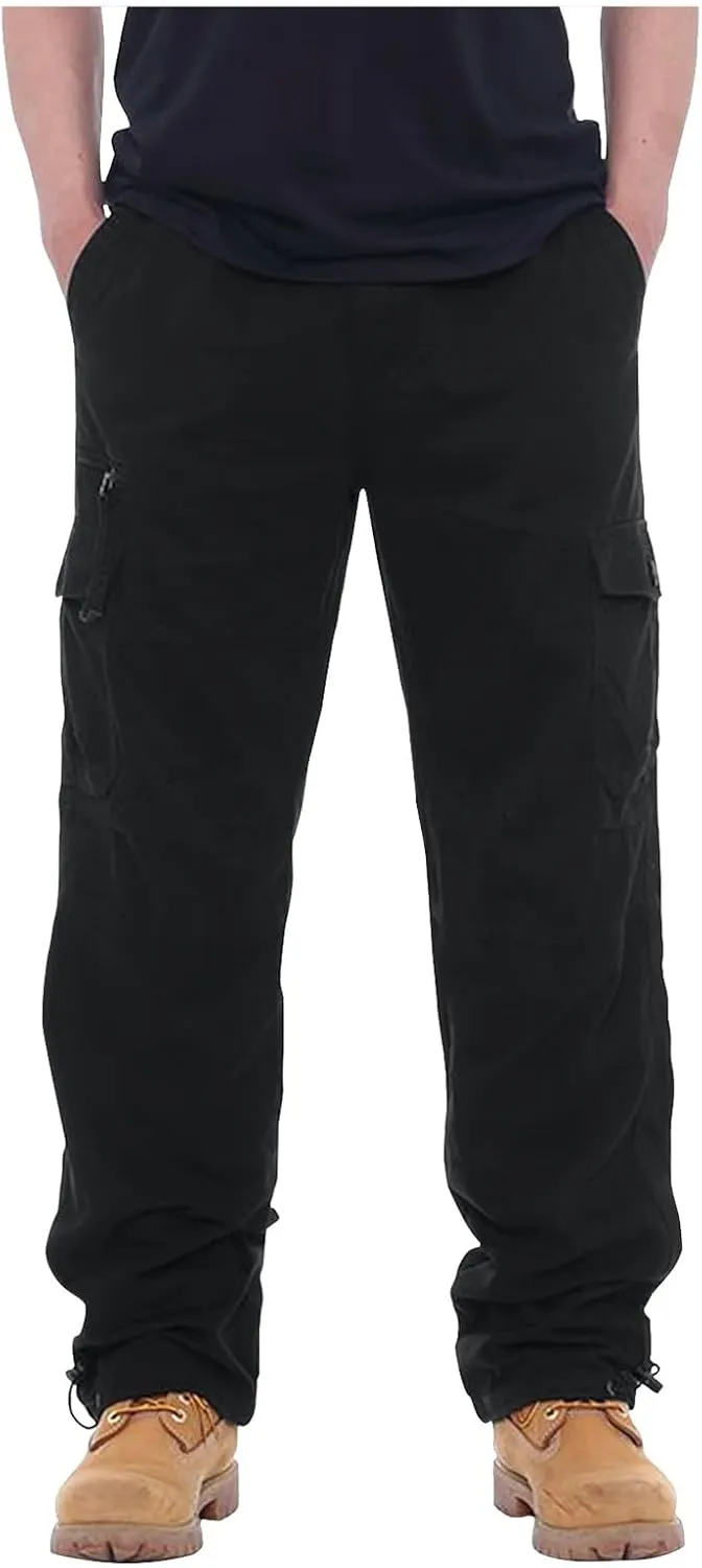 Mens Cargo Pants Baggy Stretch Big and Tall Sweatpants Pockets Loose Fit Hiking Pants Outdoor Plus Size Pants Match