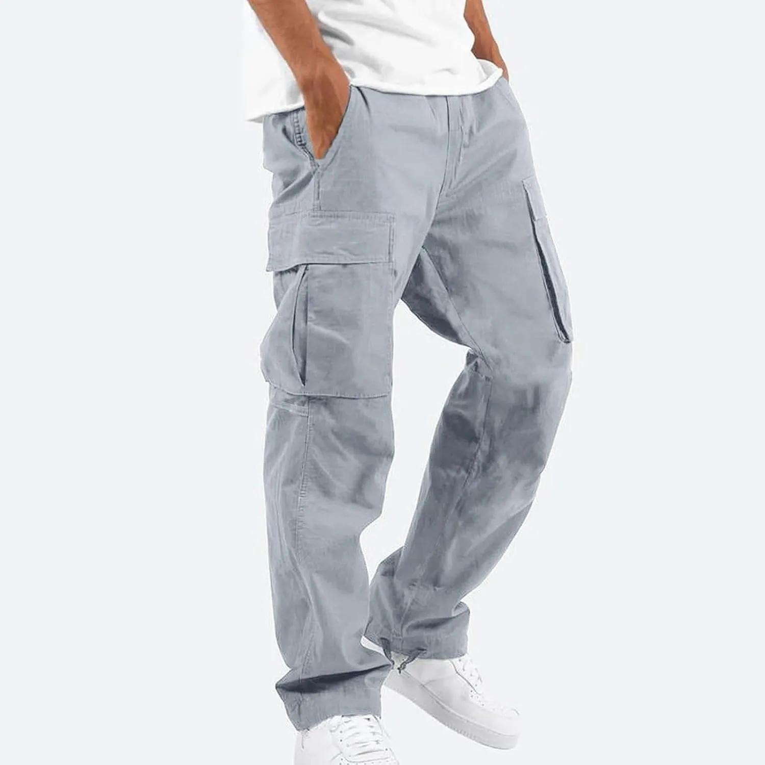 Mens Cargo Pants Casual Outdoor Hiking Pant for Men Tapered Streetwear Joggers with Pockets Athletic Sweatpants