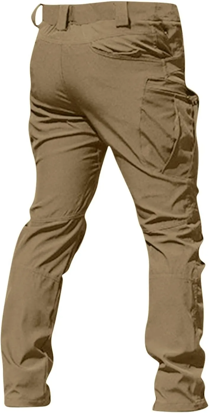 Mens Cargo Pants Work Stretch Chinos Pants Slim Fit Multi Pockets Tapered Fit Baggy Pants Workout Joggers Trousers