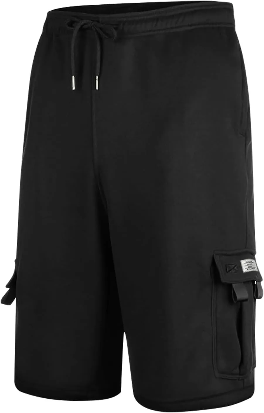 Mens Cargo Sweat Shorts Casual Drawstring Elastic Waist Athletic Workout Gym Jogger Shorts with Multi Pockets