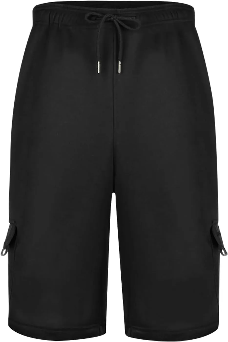 Mens Cargo Sweat Shorts Casual Drawstring Elastic Waist Athletic Workout Gym Jogger Shorts with Multi Pockets
