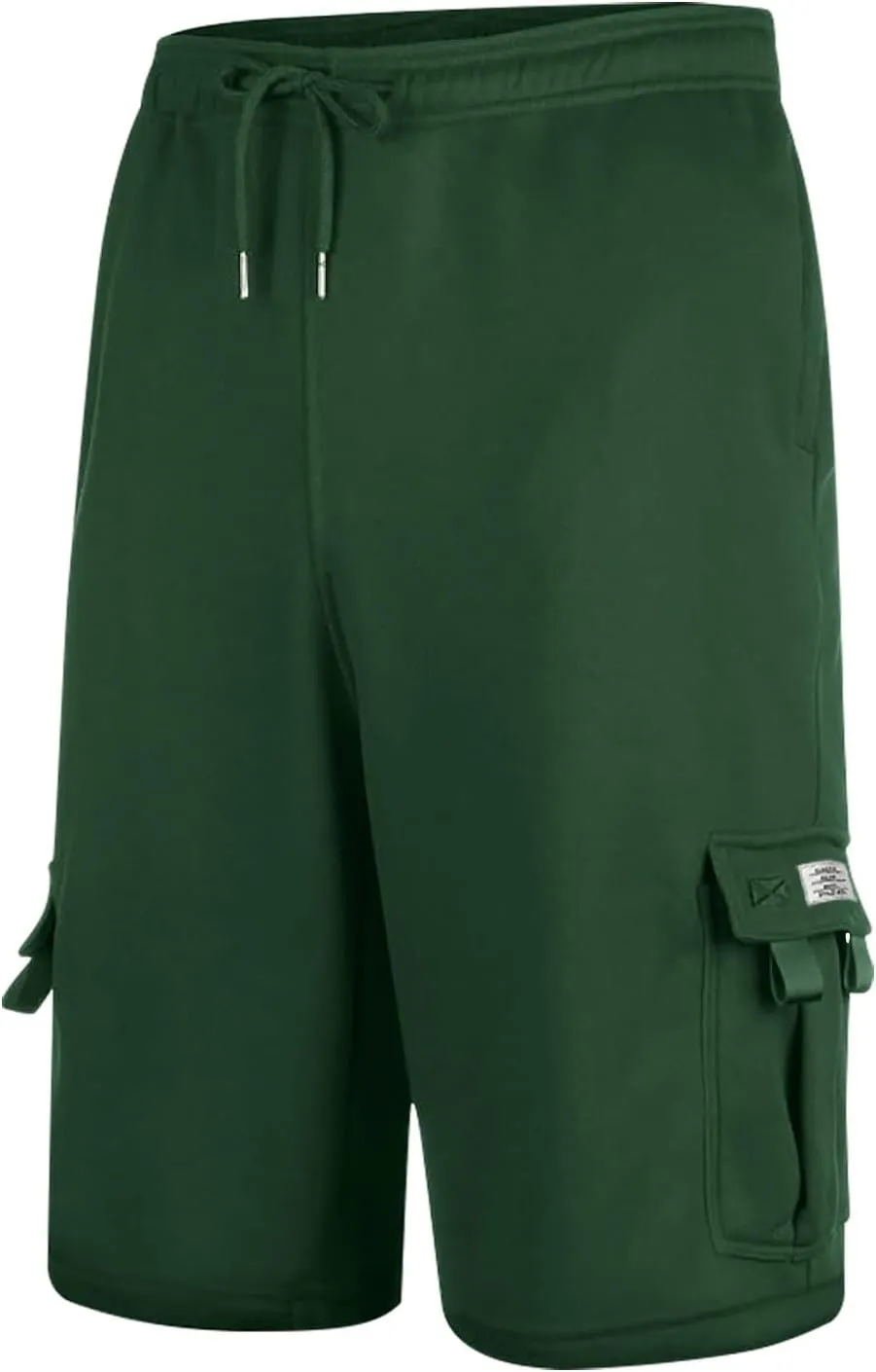 Mens Cargo Sweat Shorts Casual Drawstring Elastic Waist Athletic Workout Gym Jogger Shorts with Multi Pockets