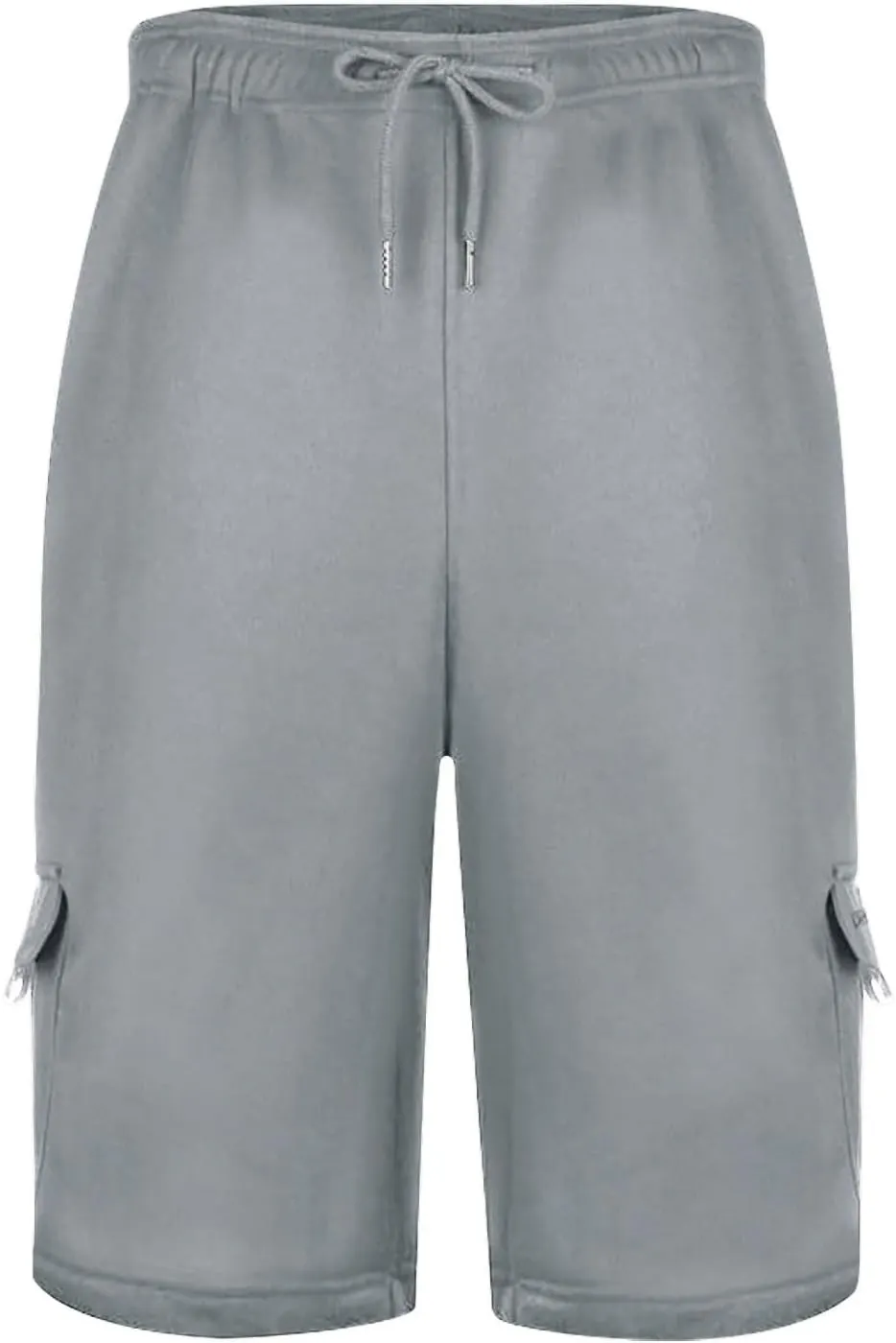 Mens Cargo Sweat Shorts Casual Drawstring Elastic Waist Athletic Workout Gym Jogger Shorts with Multi Pockets