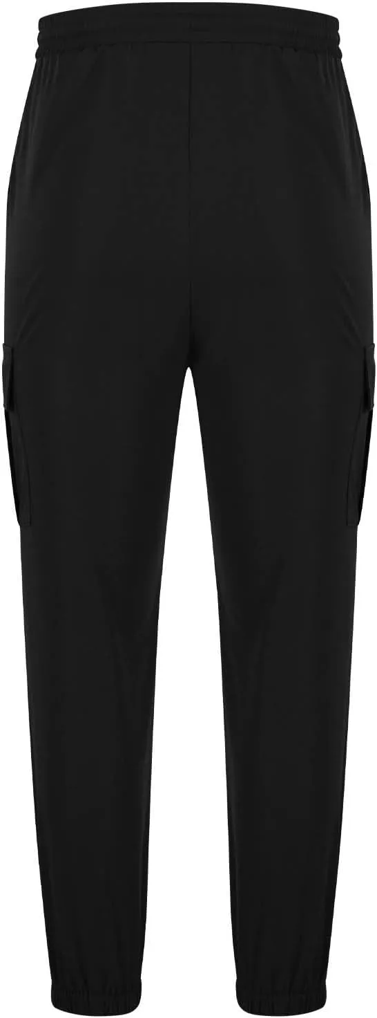 Mens Casual Cargo Joggers Pants Elastic Waist Drawstring Stretch Work Pants Tapered Sweatpants with Multi Pockets