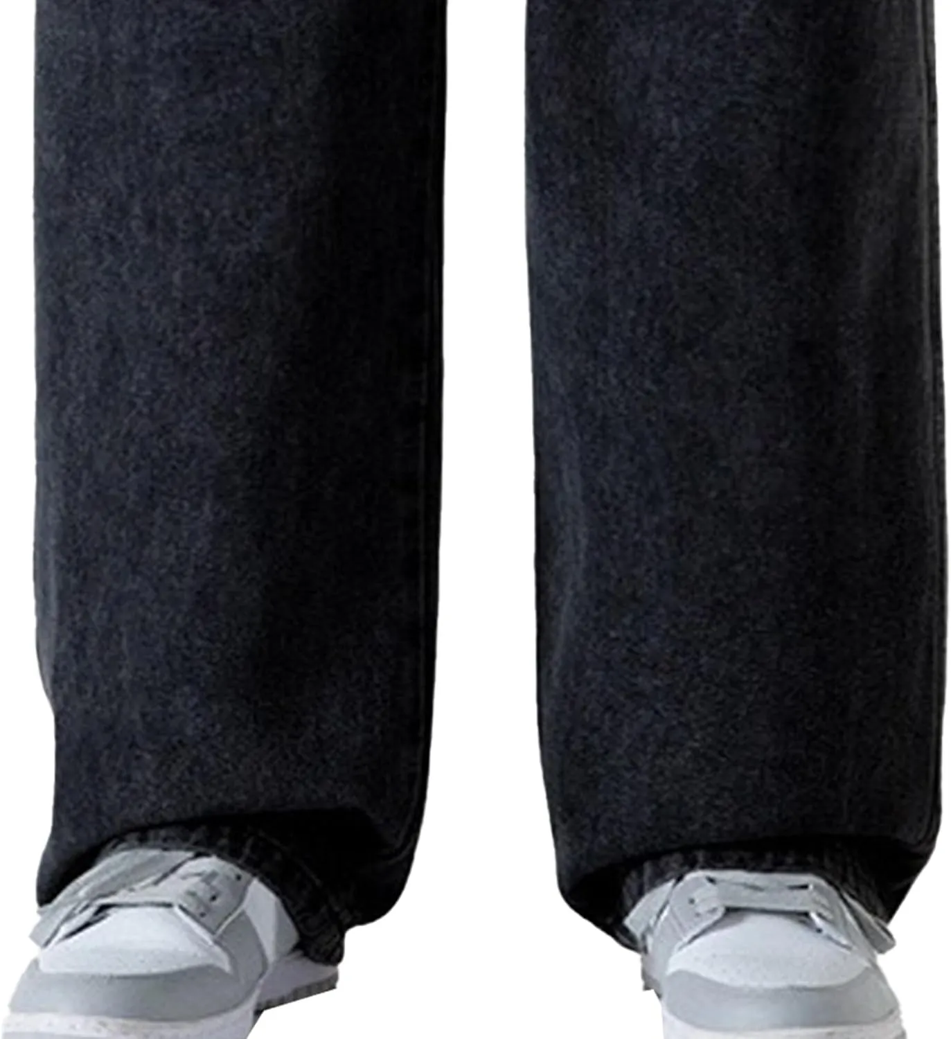 Men's Casual Ripped Jeans Stacked Distressed Patchwork Denim Pants Stretchy Straight Leg Style