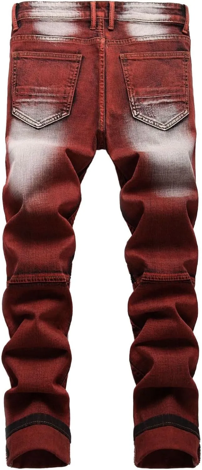 Men's Classic Relaxed Fit Jeans Straight Leg Plus Size Fashion Pants Comfy Fashion Denim Stretch Fit Blue Jeans for