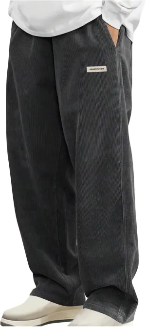Men's Corduroy Lounge Pants Casual Drawstring Elastic Waist Straight Leg Joggers Going Out Sweatpants with Pockets