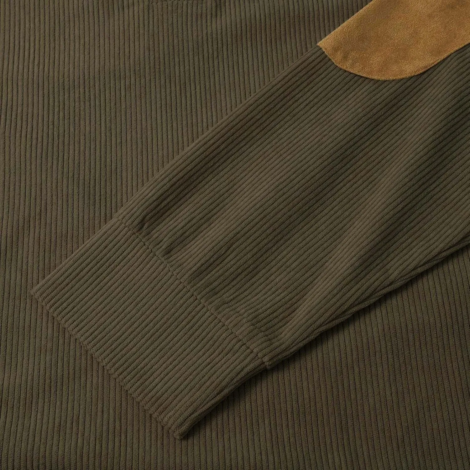 Mens Corduroy Shirt Button Up Pullover Lapel Collar Mock Neck Sweaters Long Sleeve Polo Sweatshirts with Elbow Patches