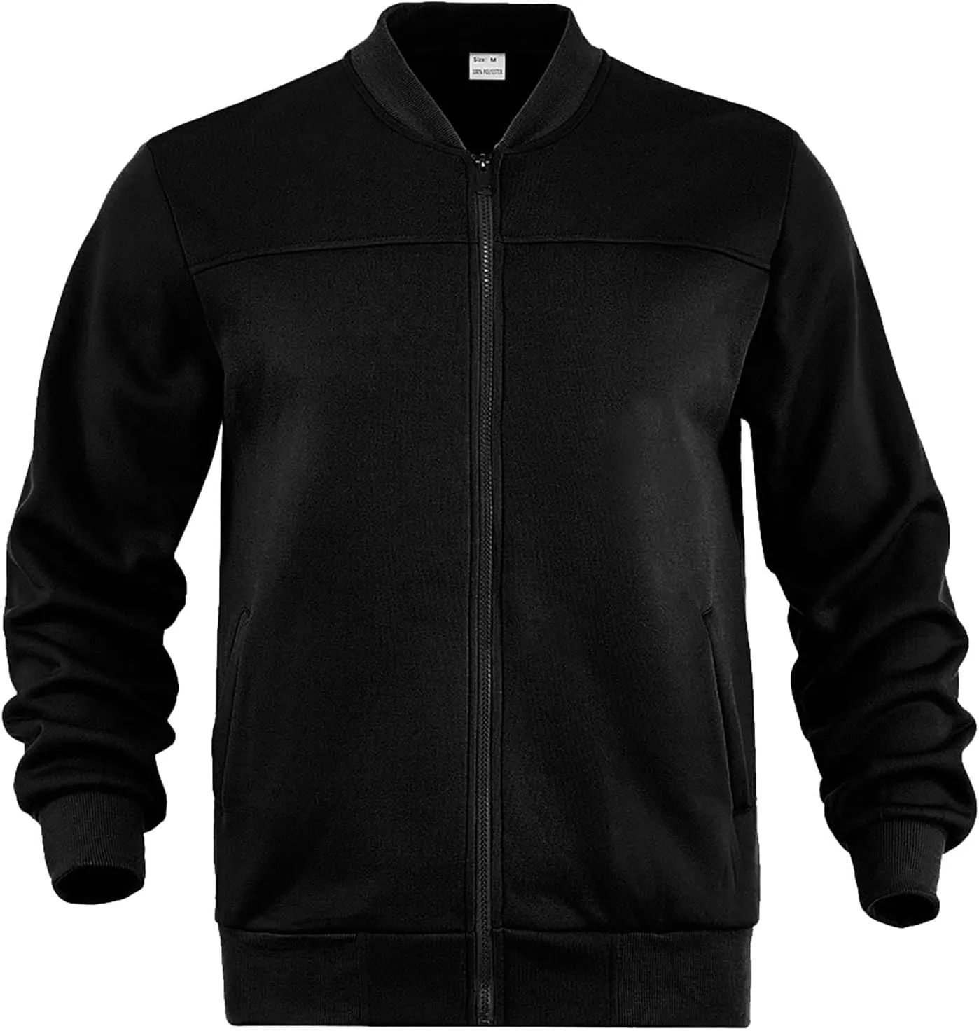 Men's Cotton Winter Bomber Jacket Fleece Lined Warm Flight Jackets Zip Up Casual Thermal Varisty Jacket with Pockets