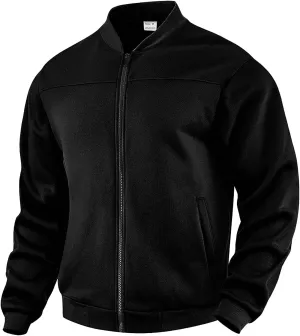 Men's Cotton Winter Bomber Jacket Fleece Lined Warm Flight Jackets Zip Up Casual Thermal Varisty Jacket with Pockets