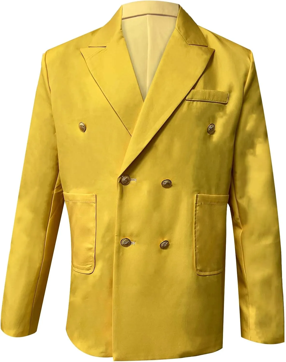 Mens Double Breasted Blazer Casual Jacket Lightweight Slim Fit Sports Coat Formal Business Wedding Dinner Suit Jacket