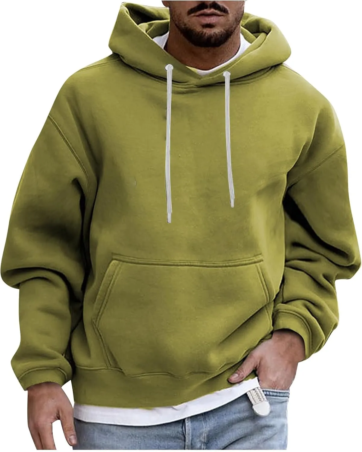 Men's Fall Clothes Hoodies Pullover Long Sleeve Unisex Hooded Sweatshirts Solid Color Block Hoodies, S-3XL