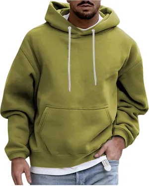 Men's Fall Clothes Hoodies Pullover Long Sleeve Unisex Hooded Sweatshirts Solid Color Block Hoodies, S-3XL