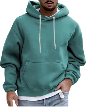 Men's Fall Clothes Hoodies Pullover Long Sleeve Unisex Hooded Sweatshirts Solid Color Block Hoodies, S-3XL