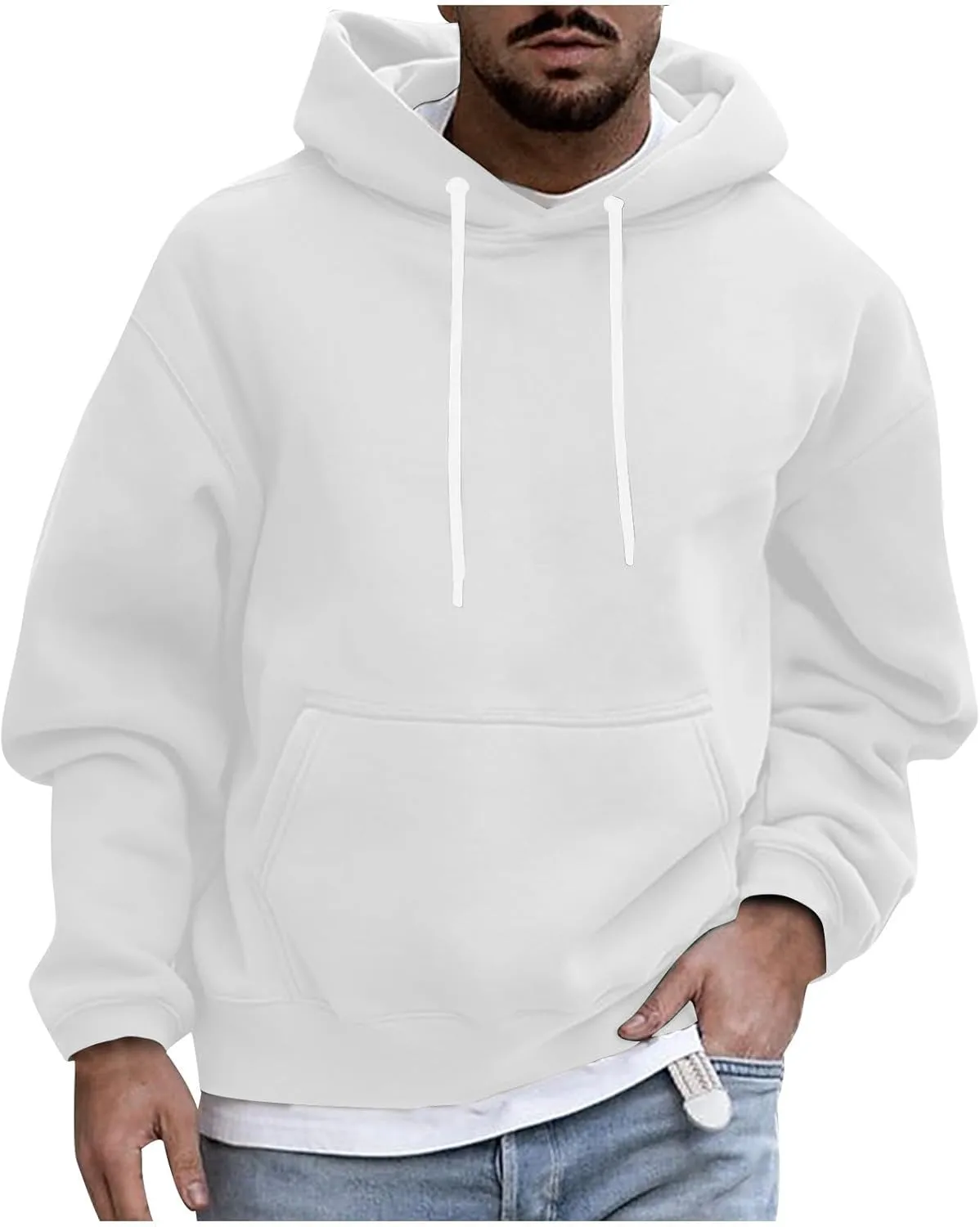 Men's Fall Clothes Hoodies Pullover Long Sleeve Unisex Hooded Sweatshirts Solid Color Block Hoodies, S-3XL