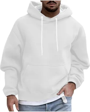 Men's Fall Clothes Hoodies Pullover Long Sleeve Unisex Hooded Sweatshirts Solid Color Block Hoodies, S-3XL