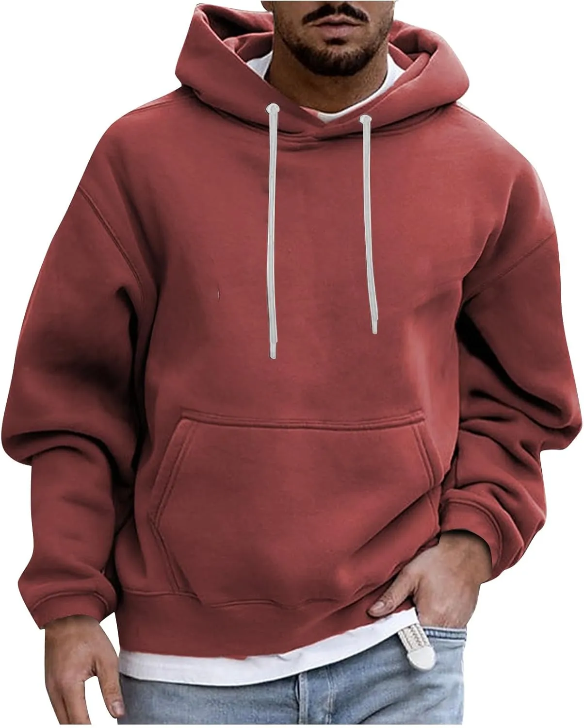 Men's Fall Clothes Hoodies Pullover Long Sleeve Unisex Hooded Sweatshirts Solid Color Block Hoodies, S-3XL