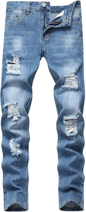 Men's Fashion Brand High Street Buckle Zipper Denim Long Pants Trousers Mens Jean Mens Fitted Jeans Jean