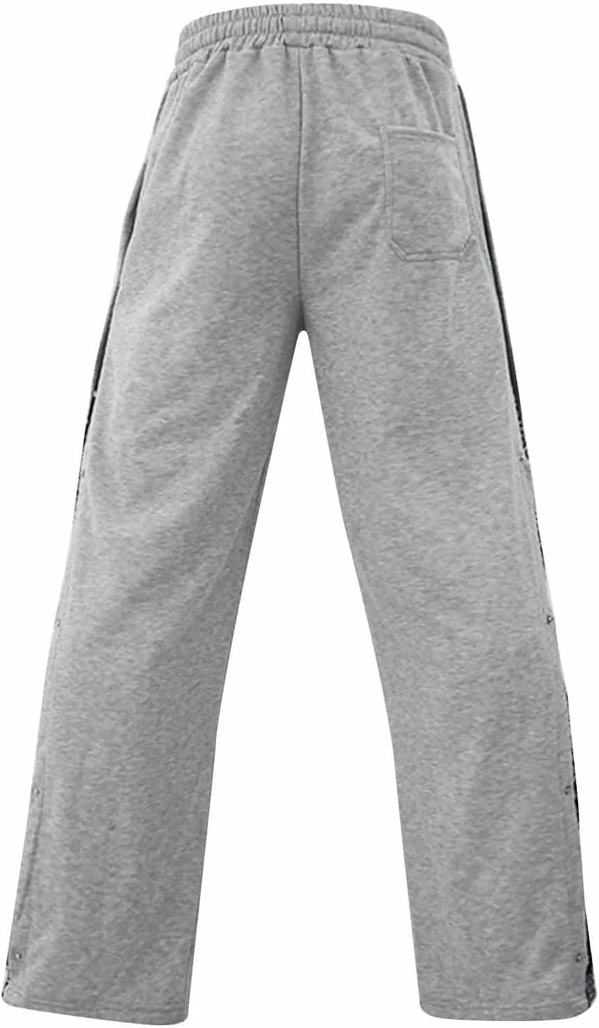 Men's Flared Fleece Sweatpants Baggy Button Bell Bottom Joggers Pant Casual Fashion Drawstring Waist Gym Workout Pant