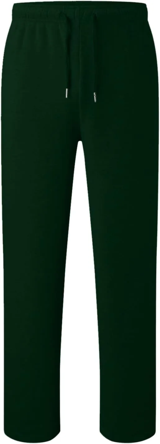 Mens Fleece Lined Sweatpants Baggy Joggers Pants Wide Leg Workout Pants Elastic Waist Cargo Sweatpants Casual Bottoms