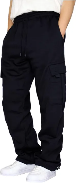 Mens Golf Pants Casual Hiking Athletic Joggers Cargo Pants Multi-Pockets Baggy Straight Leg Solid Color Sweatpants