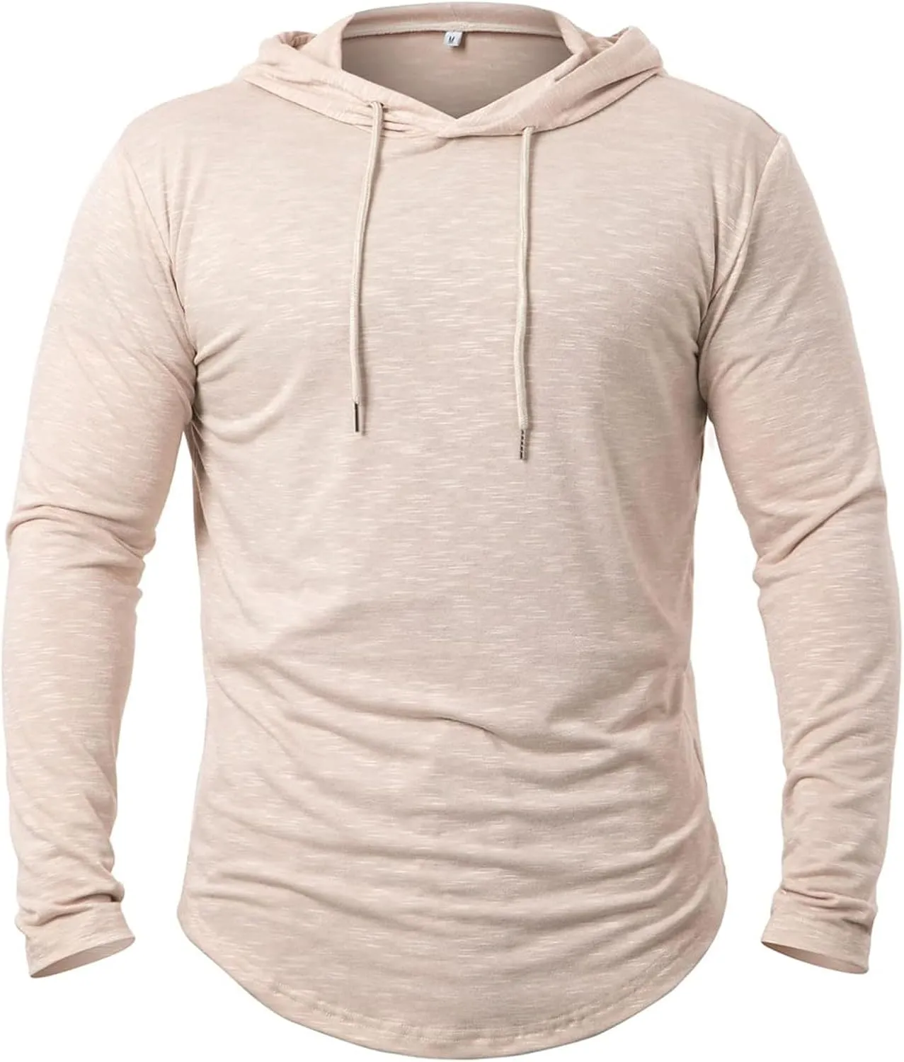 Mens Hooded T Shirts Long Sleeve Moisture Wicking Sports Tops Workout Crew Neck Classic Plain High Performance Shirt