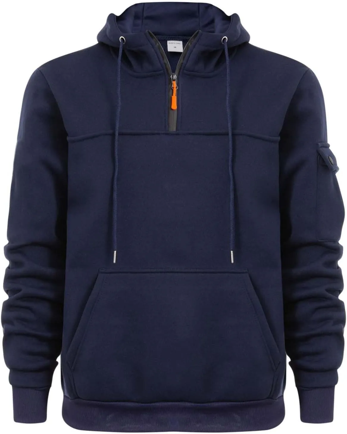 Mens Hoodies Pullover 2024 Fall Hooded Sweatshirt Quarter Zipper Drawstring Hoodie Outdoor Casual Half Zip Sweatshirts