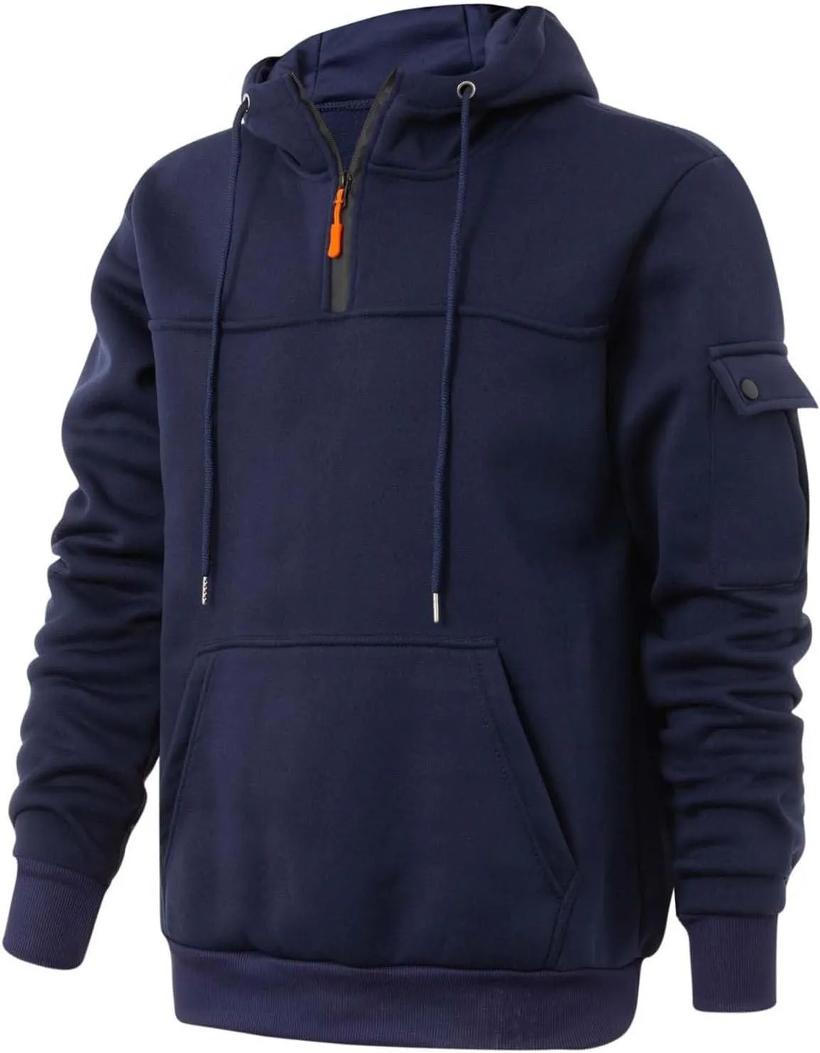 Mens Hoodies Pullover 2024 Fall Hooded Sweatshirt Quarter Zipper Drawstring Hoodie Outdoor Casual Half Zip Sweatshirts