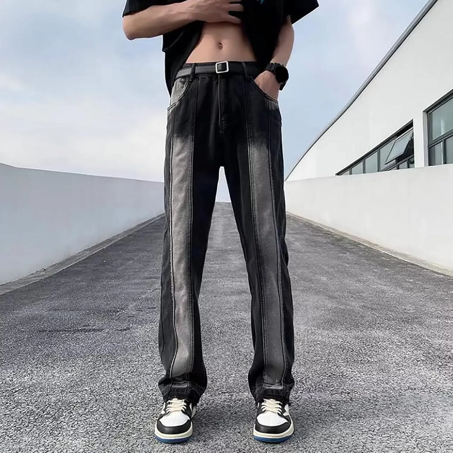 Mens Jeans Comfort Stretch Denim Straight Leg Relaxed Fit Jeans for Men Fit Cotton Jean Jean Pants for Men Mens