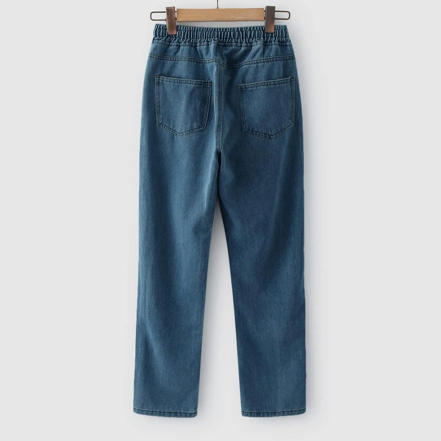 Mens Jeans Pants Stretch Denim Straight Leg Relaxed Fit Jeans for Men Flat Front Hidden Comfort Waistband Pant Jeans