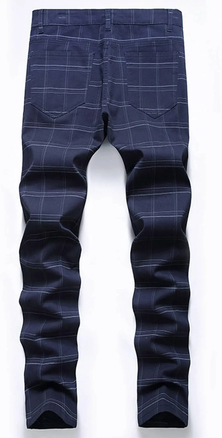 Mens Jeans Regular Fit Athletic Fit Jeans Comfort Stretch Denim Jeans Loose Embroidery Hip Hop Dance Denim Pants