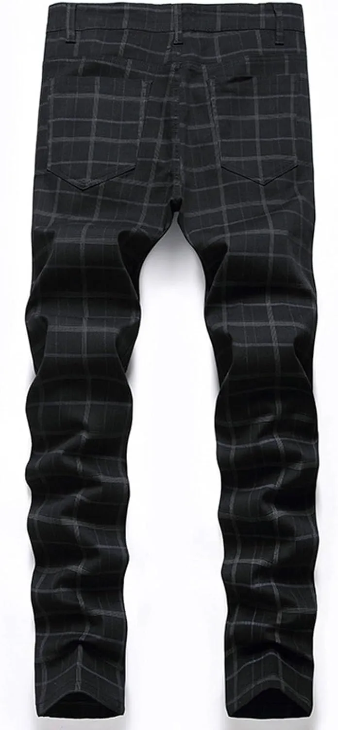 Mens Jeans Regular Fit Athletic Fit Jeans Comfort Stretch Denim Jeans Loose Embroidery Hip Hop Dance Denim Pants