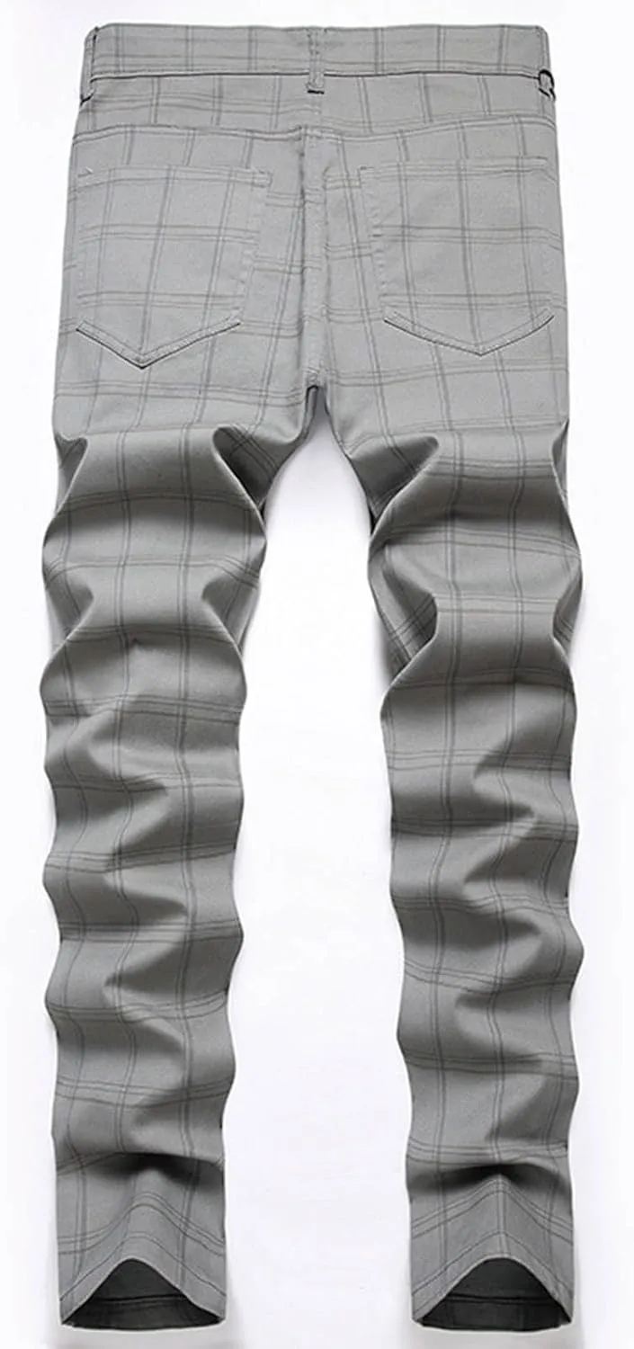 Mens Jeans Regular Fit Athletic Fit Jeans Comfort Stretch Denim Jeans Loose Embroidery Hip Hop Dance Denim Pants